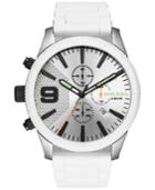 Diesel Men's Chronograph Rasp Chrono White Silicone & Stainless Steel Bracelet Watch 50mm