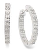 Diamond Earrings, Sterling Silver Diamond In-and-out Hoop Earrings (1/4 Ct. T.w.)