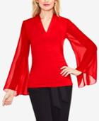 Vince Camuto Sheer-sleeeve Top