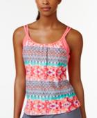 Go By Gossip Double-strap Printed Tankini Top Women's Swimsuit