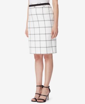 Tahari Asl Windowpane-print Pencil Skirt