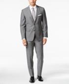 Vince Camuto Men's Grey Herringbone Slim Fit Suit
