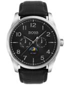 Boss Hugo Boss Men's Heritage Black Leather Strap Watch 43mm 1513467