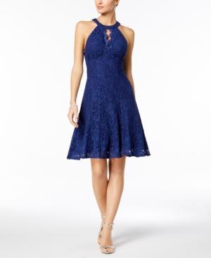 Nightway Lace Fit & Flare Dress