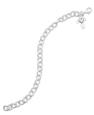 Sterling Silver Bracelet, Inspirational Cross Bracelet