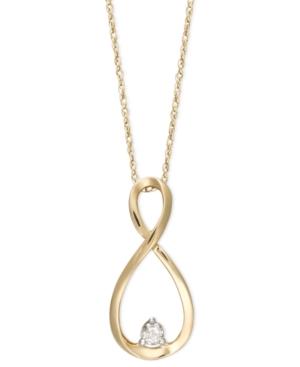 10k Gold Necklace, Diamond Accent Infinity Pendant