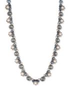 Marchesa Gold-tone Crystal, Stone & Imitation Pearl Collar Necklace, 16 + 1 Extender
