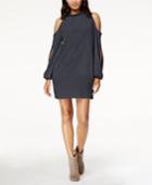 Kensie Faux-suede Cold-shoulder Shift Dress