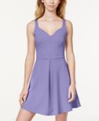 In Awe Juniors' Ponte-knit Sweetheart Fit-and-flare Dress