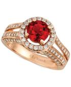 Le Vian Fire Opal (3/4 Ct. T.w.) And Diamond (3/4 Ct. T.w.) Round Ring In 14k Rose Gold