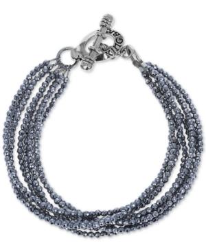 King Baby Hematite Multi-strand Bracelet In Sterling Silver