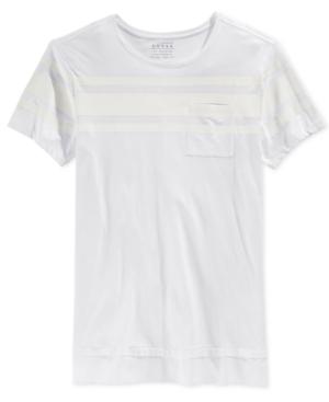 Guess Men's Walker Stripe Longline Pocket T-shirt