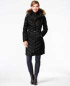 Marc New York Faux-fur-trim Chevron-quilted Down Coat