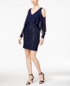 Calvin Klein Cold-shoulder Embroidered Sheath Dress