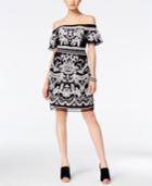 Inc International Concepts Embroidered Cold-shoulder Dress, Only At Macy's