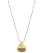 Vince Camuto Gold-tone Fringe Disc Pendant Necklace
