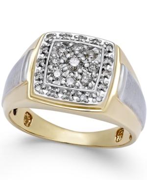 Men's Diamond Two-tone Ring (1/2 Ct. T.w.) In 10k Gold And White Gold