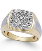 Men's Diamond Two-tone Ring (1/2 Ct. T.w.) In 10k Gold And White Gold