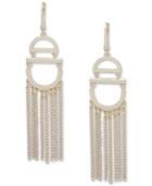 Dkny Gold-tone Pave Chain Fringe Drop Earrings, Created For Macy's