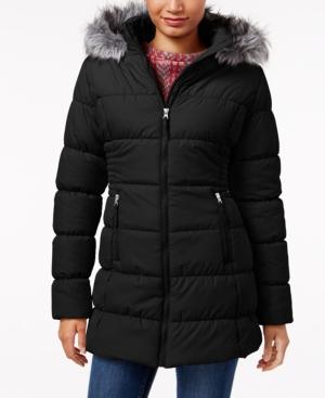 Maralyn & Me Faux-fur-trim Hooded Puffer Coat