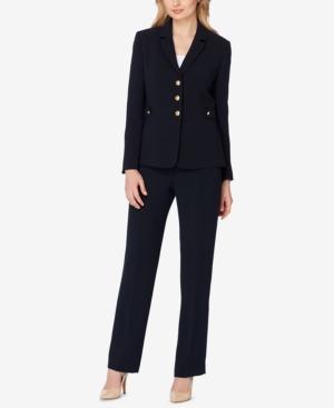 Tahari Asl Petite Three-button Military Pantsuit
