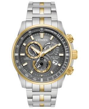 Citizen Eco-drive Men's Chronograph Perpetual Chrono A-t Two-tone Stainless Steel Bracelet Watch 43mm