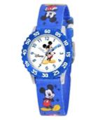 Disney Watch, Kid's Mickey Mouse Time Teacher Blue Printed Nylon Strap 31mm W000009