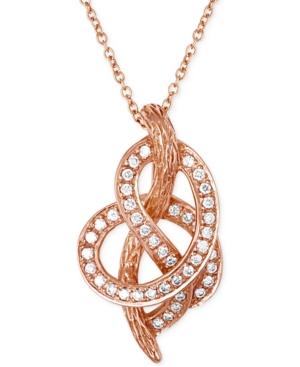 Le Vian Vanilla Knot Diamond Pretzel Pendant Necklace (1/4 Ct. T.w.) In 14k Rose Gold