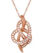 Le Vian Vanilla Knot Diamond Pretzel Pendant Necklace (1/4 Ct. T.w.) In 14k Rose Gold