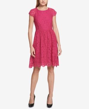 Kensie Floral Lace Fit & Flare Dress