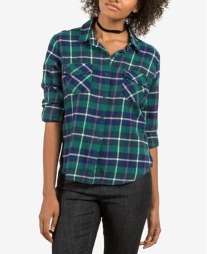 Volcom Juniors' New Flame Plaid Button-front Shirt