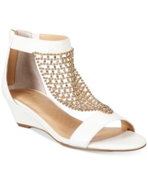 Thalia Sodi Tibby Mesh Embellished Wedge Sandals, Created For Macy's Women's Shoes