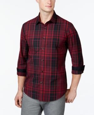 Alfani Big And Tall Mora Plaid Button-front Shirt, Only At Macy's