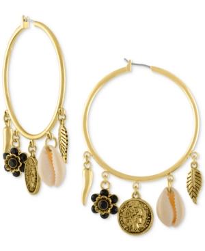 Rachel Rachel Roy Gold-tone Charm Hoop Earrings