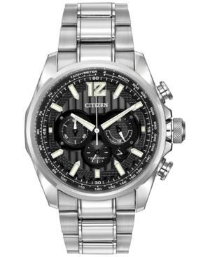 Citizen Men's Chronograph Eco-drive Shadowhawk Stainless Steel Bracelet Watch 43mm Ca4170-51e