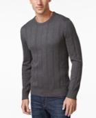 John Ashford Men's Crew-neck Striped-texture Sweater, Only At Macy's