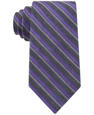 Calvin Klein Flannel Satin Stripe Slim Tie