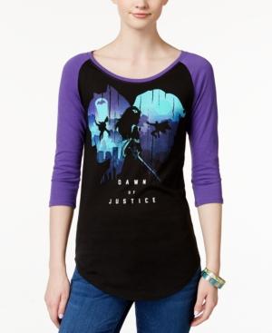 Bioworld Juniors' Three-quarter-sleeve Dawn Of Justice Graphic Top