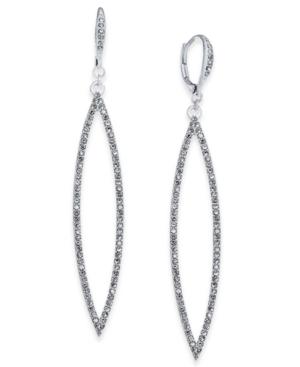Inc International Concepts Silver-tone Pave Navette Drop Earrings, Created For Macy's