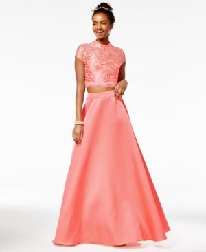 City Studios Juniors' 2-pc. Mock-neck Ball Gown, A Macy's Exclusive Style