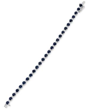 Sapphire (8-4/7 Ct. T.w.) And Diamond (1-1/3 Ct. T.w.) Bracelet In 14k White Gold