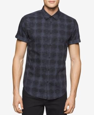 Calvin Klein Jeans Men's Watermark Plaid Short-sleeve Shirt