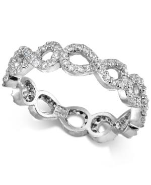 Giani Bernini Cubic Zirconia Stackable Pave Infinity Band In Sterling Silver, Created For Macy's