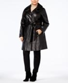 Jones New York Plus Size Leather Trench Coat