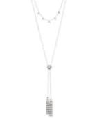 Marchesa Silver-tone Crystal 16/28 Collar Lariat Necklace