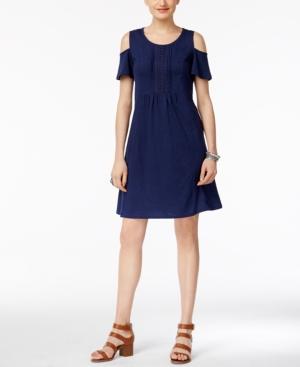 Style & Co Pleated Off-the-shoulder Dress, Only At Macy's