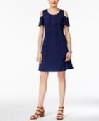 Style & Co Pleated Off-the-shoulder Dress, Only At Macy's