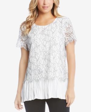 Karen Kane Contrast-hem Lace Top