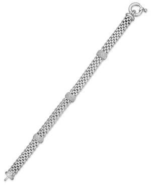 Diamond Station Bracelet In Sterling Silver (3/8 Ct. T.w.)