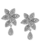 Bouquet By Effy Pave Diamond Leaf Earrings In 14k White Gold (1 Ct. T.w.)